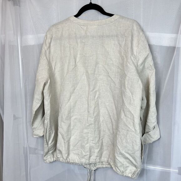 Liz Clairborne linen short sleeve button down XXL safari outdoor farmhouse - Picture 9 of 13